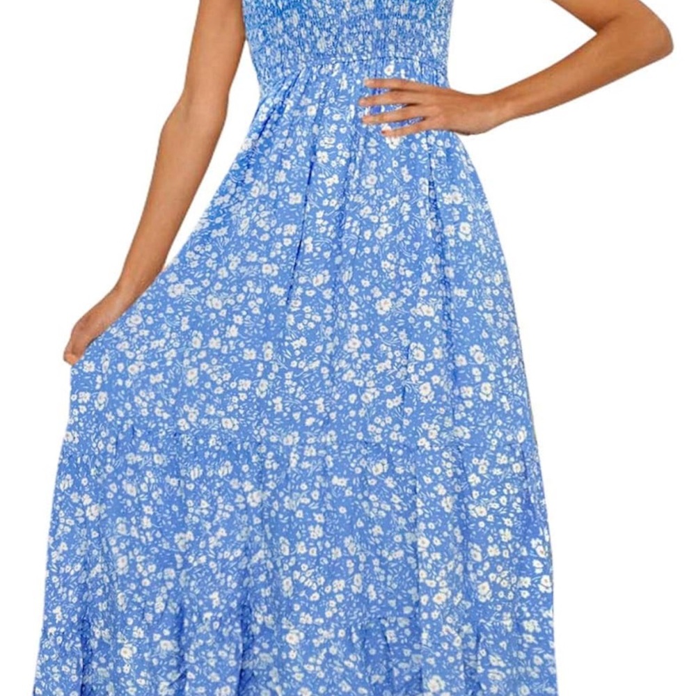 Floral Blue Maxi Dress